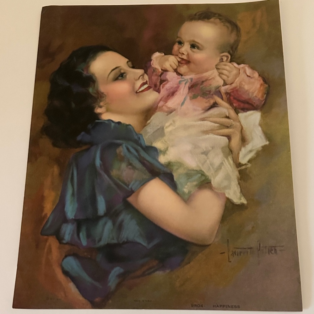 Vintage Laurette Patten Calendar Art Print "Happiness"